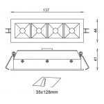 Foco empotrar LED fijo Cuadrado 137x44mm MINI 12W